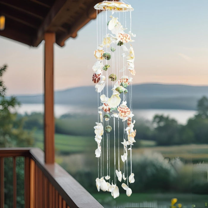 Seashells wall Hanging - White color 2.7ft