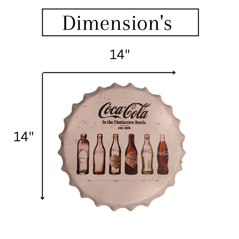 Bottle Caps wall decor sign - Coca Cola 1886 (14"x14")