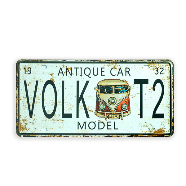 Number Plates wall sign - Volkwagen T2