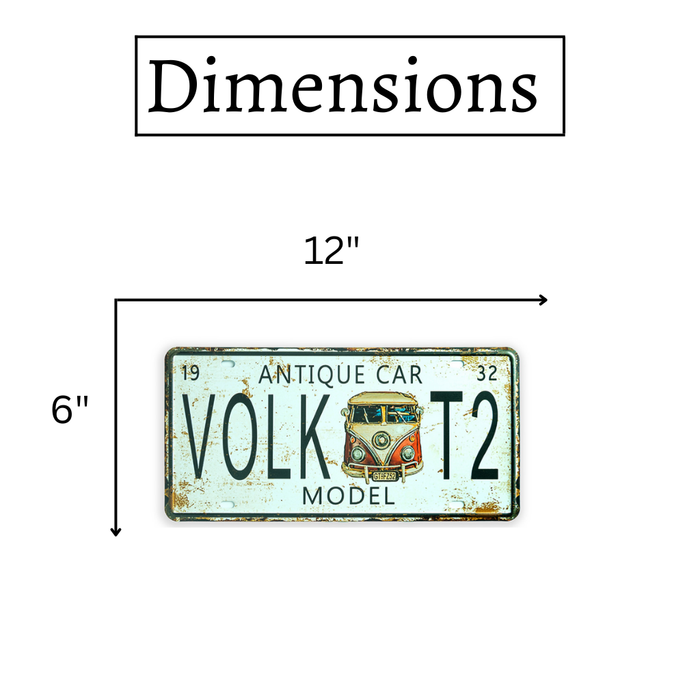 Number Plates wall sign - Volkwagen T2