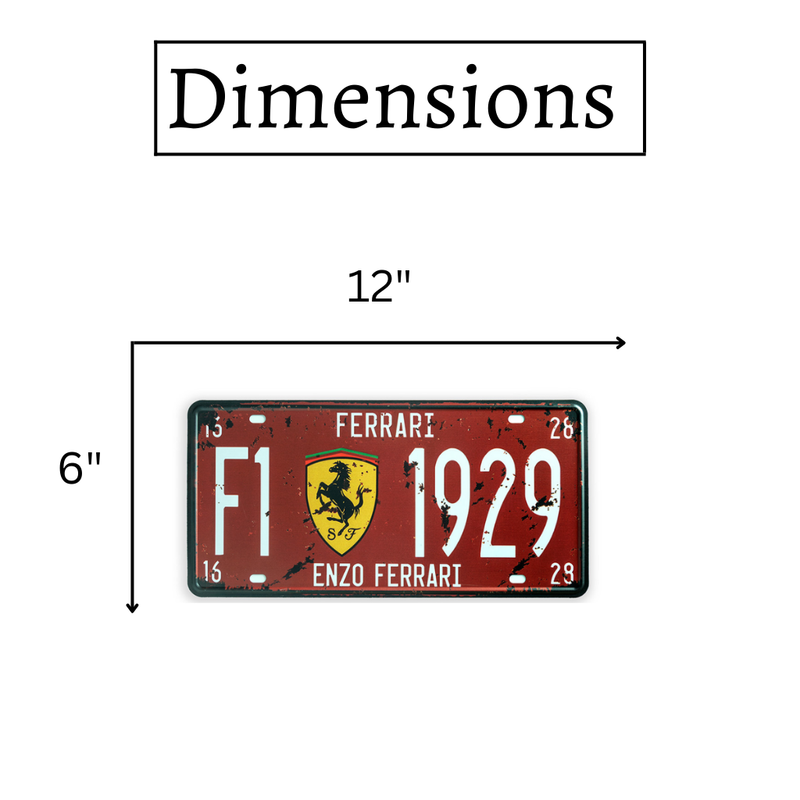 Number Plates wall sign - Ferrari F1 1929