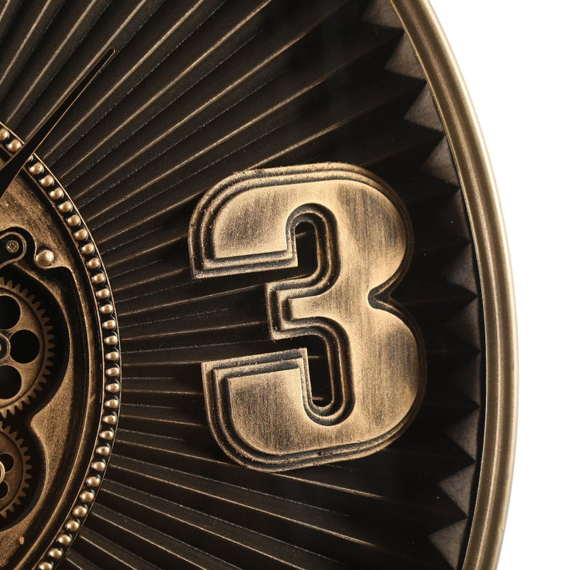 Mechanical clock - Marcus Ribbed Black And Gold (Y697-32")