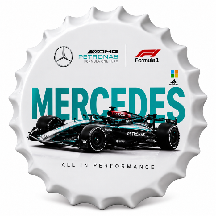 Bottle Caps wall decor sign - Mercedes Petronas