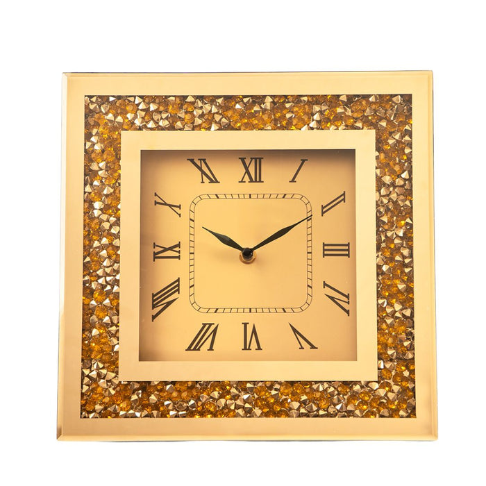 Mirror Dimond Clocks - Gold