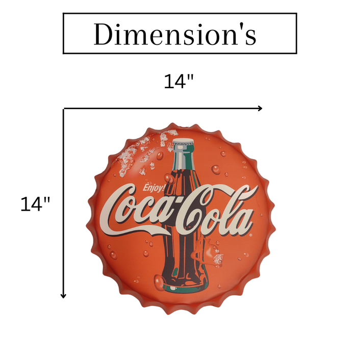 Bottle Caps wall decor sign - Enjoy C Cola  (14"x14")