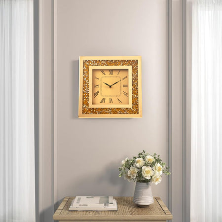 Mirror Dimond Clocks - Gold