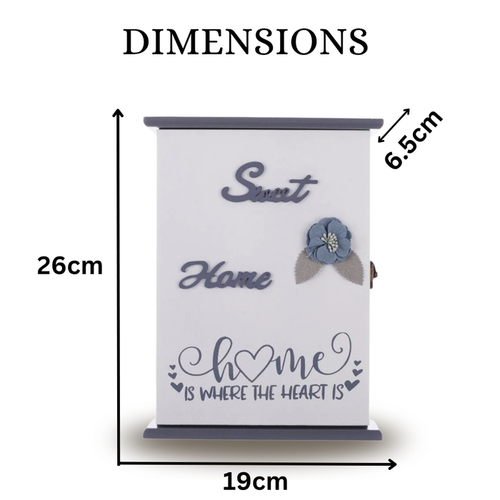 Key Box Wall Hanging - Sweet Home Is Where The Heart Is (5 Hooks)