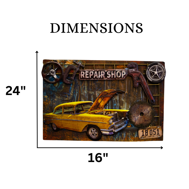 3D Retro Frame - Yellow Cab