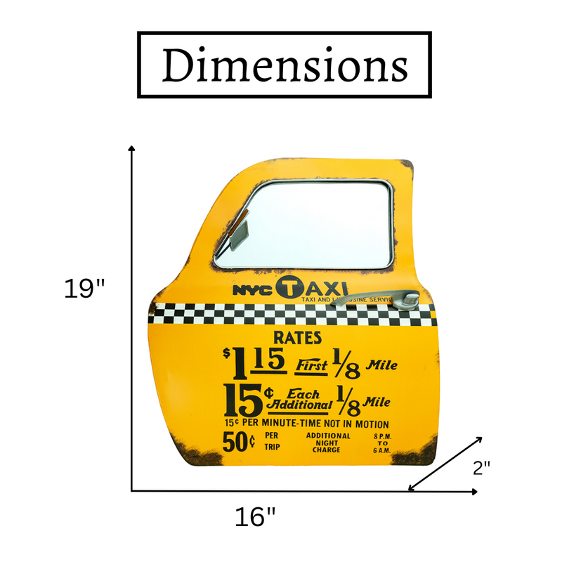 Retro Car Door With Mirror - Taxi