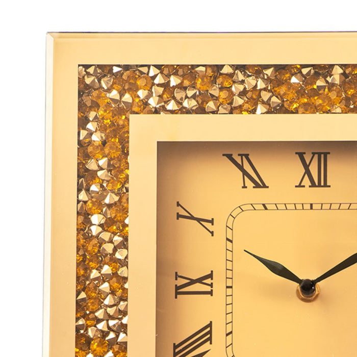 Mirror Dimond Clocks - Gold