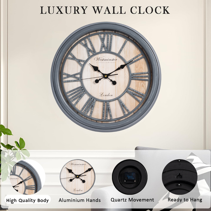 Fiber Clock - Poly Grey Bigbald (20"dia)