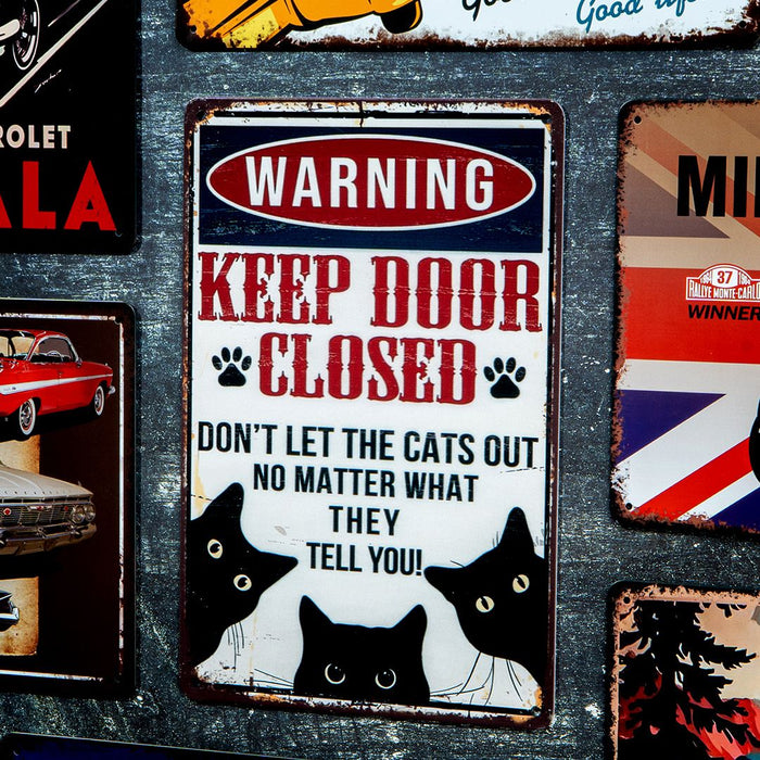 Number Plates Big Wall Sign – Keep Door Closed – Don’t Let the Cats Out