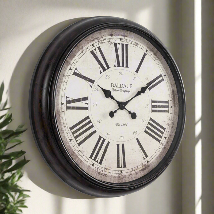 Fiber Clock - Roman Big Baldauf - Black (30"dia)