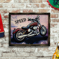 Retro Wall Frame - Motorcycle FatBoy