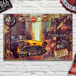 3D Retro Frame - Yellow Cab