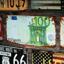 Number Plates wall sign - One Hundred Euro