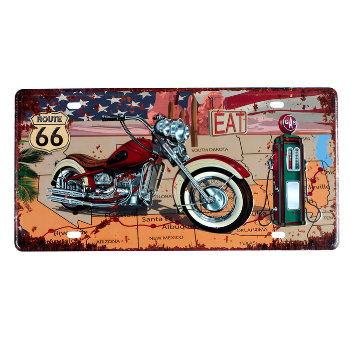 Number Plates wall sign - Route66 Chopper Gasoline