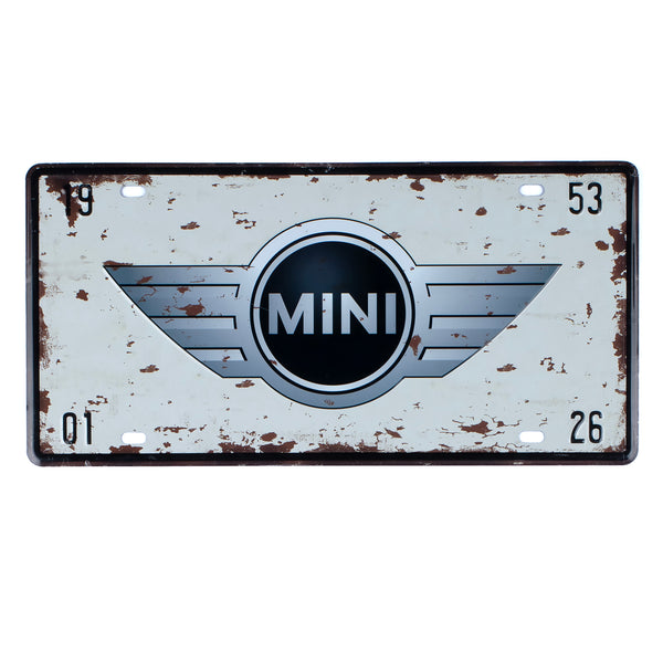 Number Plates wall sign - Mini Cooper