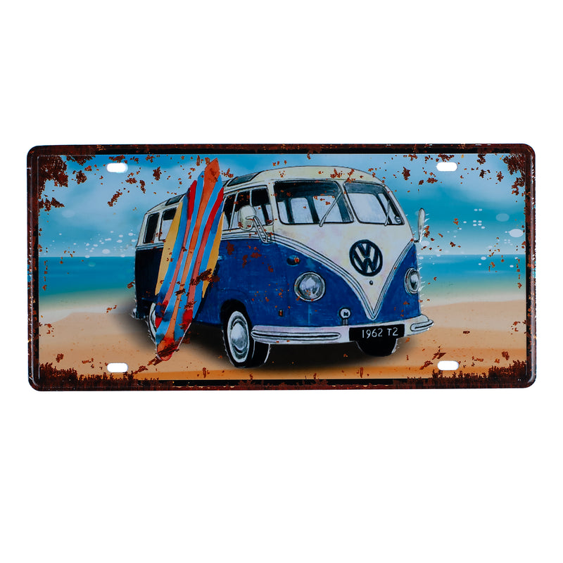 Number Plates wall sign - Volkswagen Blue Van