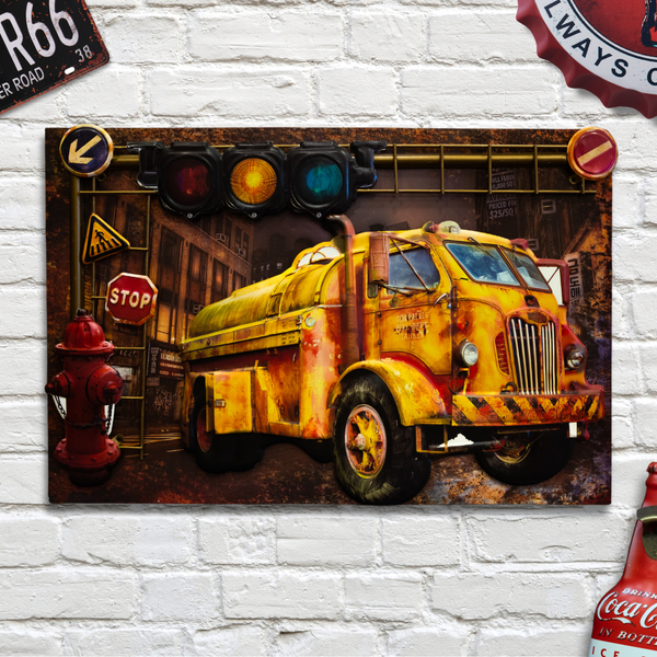 3D Retro Frame - Gas Truck