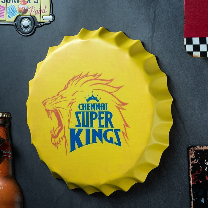 Bottle Caps wall decor sign - Chennai Super Kings