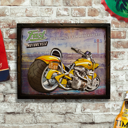 Retro Wall Frame - Motorcycle Chopper