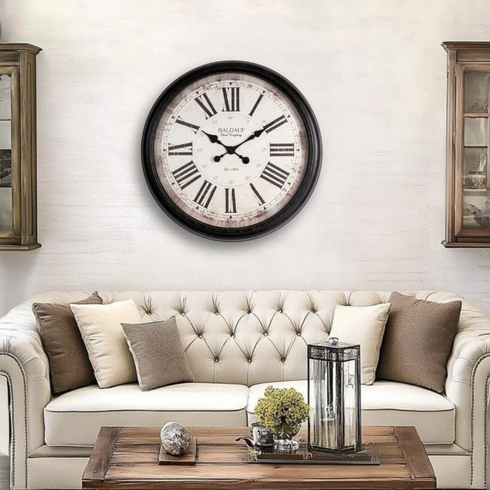 Fiber Clock - Roman Big Baldauf - Black (30"dia)