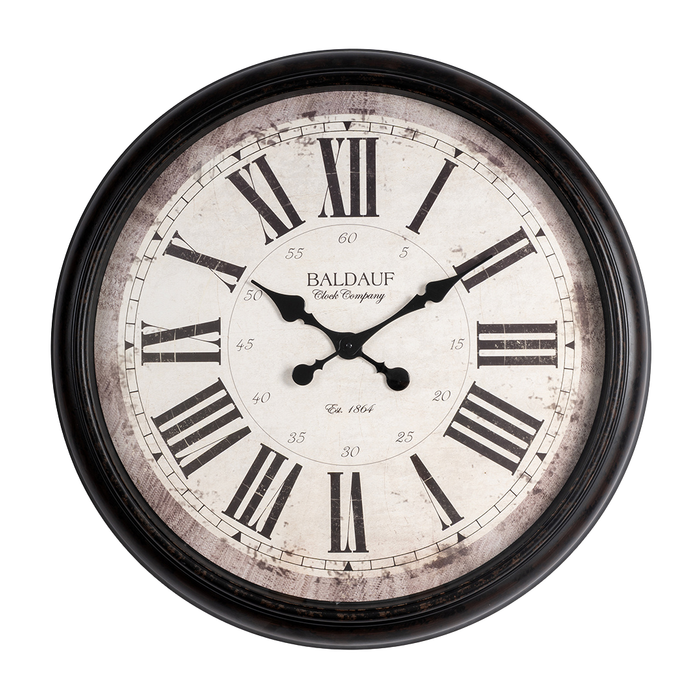 Fiber Clock - Roman Big Baldauf - Black (30"dia)