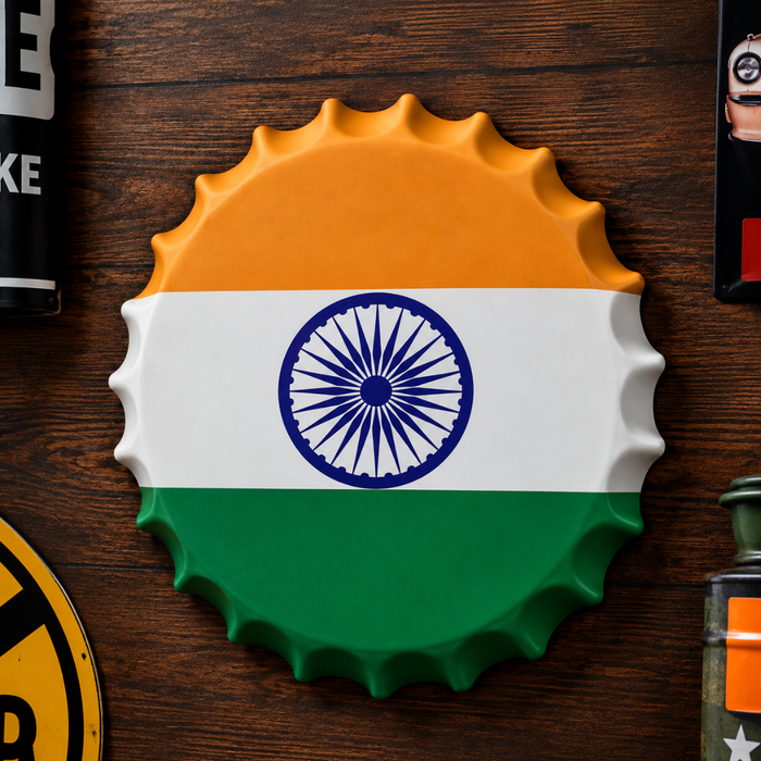 Bottle Caps wall decor sign - Indian Flag