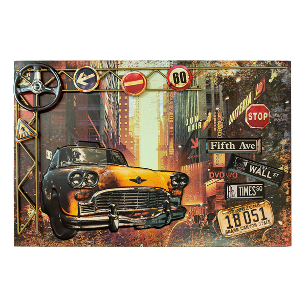 3D Retro Frame - Yellow Cab