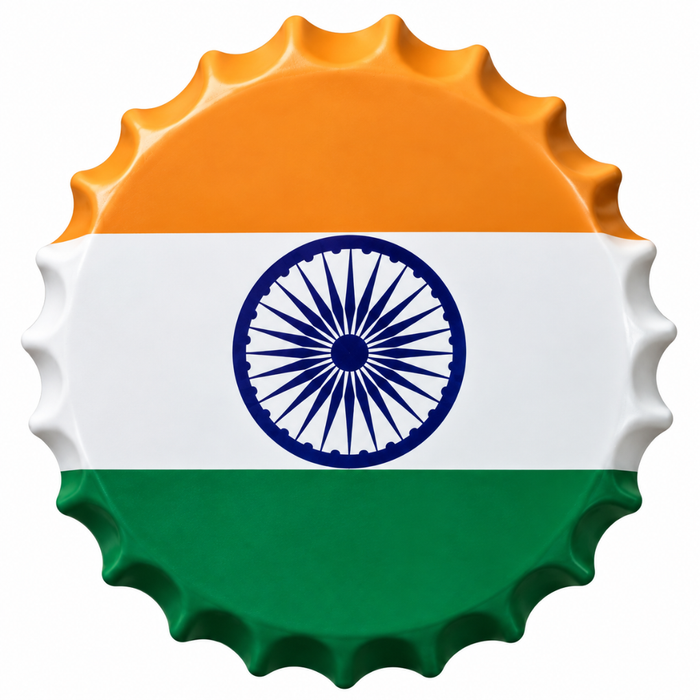 Bottle Caps wall decor sign - Indian Flag