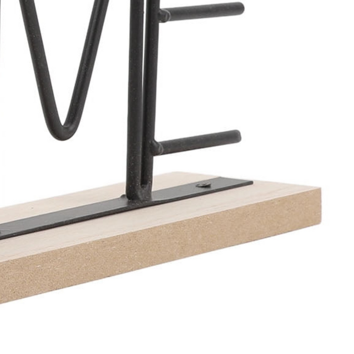 Wooden Metal Letter Clock - Welcome (Black)
