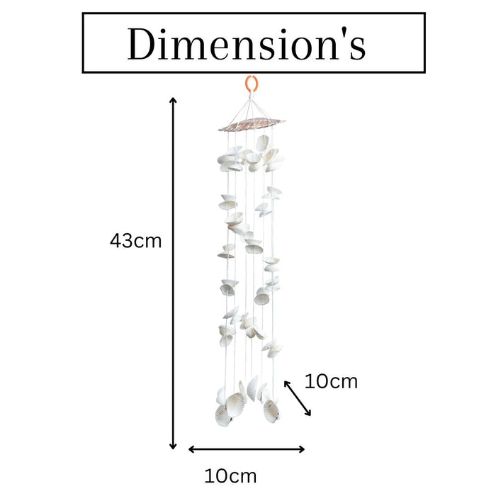 Seashells wall Hanging - White color 1.35ft