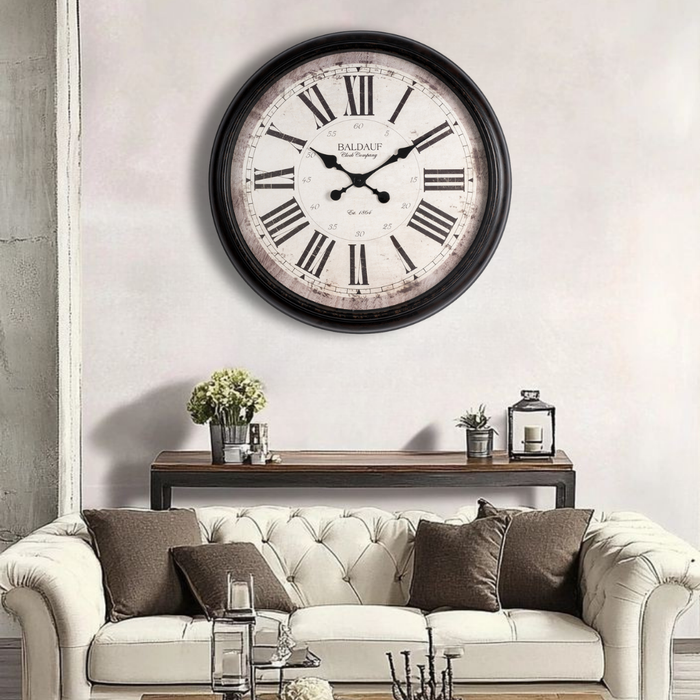 Fiber Clock - Roman Big Baldauf - Black (30"dia)