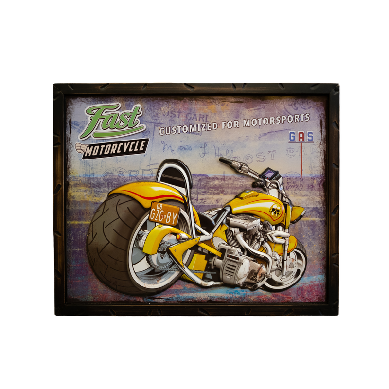 Retro Wall Frame - Motorcycle Chopper