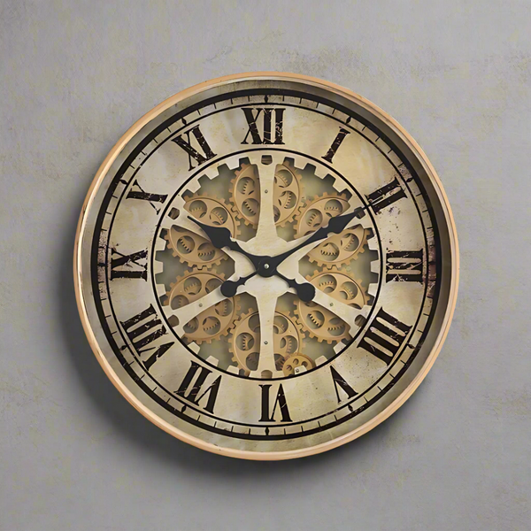 Mechanical clock - Gold Wheel (Y616 - 24")