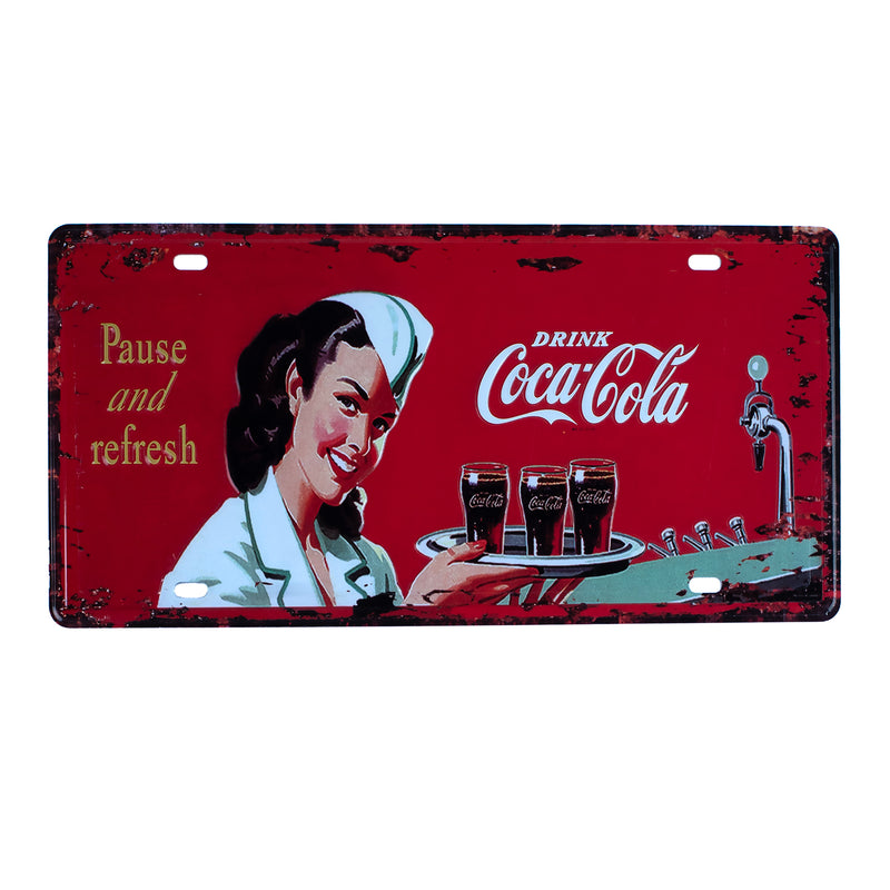 Number Plates wall sign - Drink Coca Cola