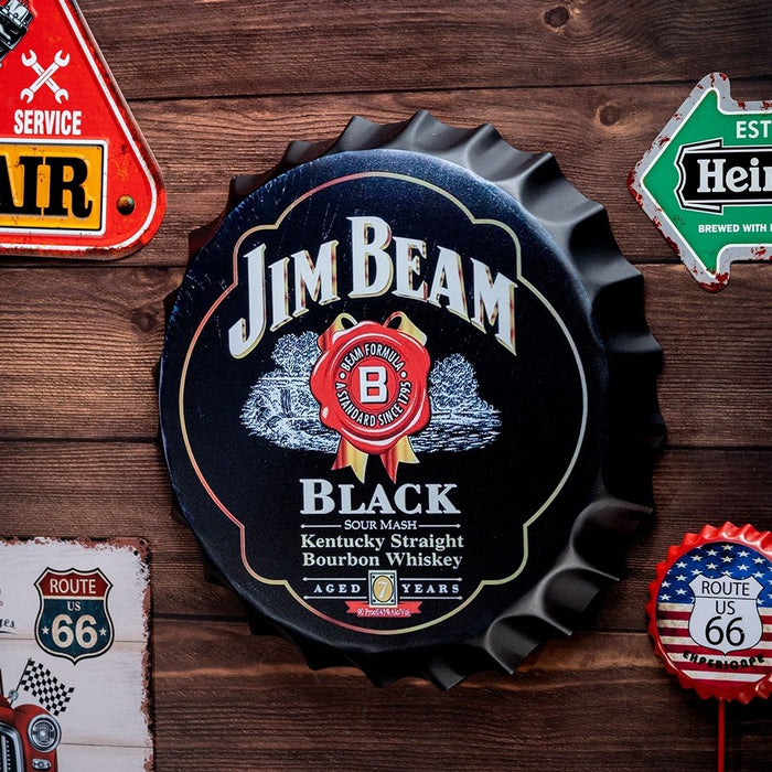 Bottle Caps Wall Decor Sign – Jim Beam Bourbon Whiskey Classic Design