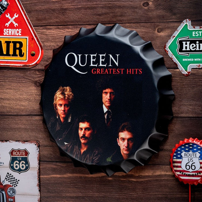 Bottle Caps Wall Decor Sign – Queen Greatest Hits Music Band Poster Style