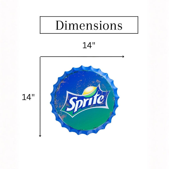 Bottle Caps Wall Decor Sign – Sprite Soft Drink Retro Logo Design