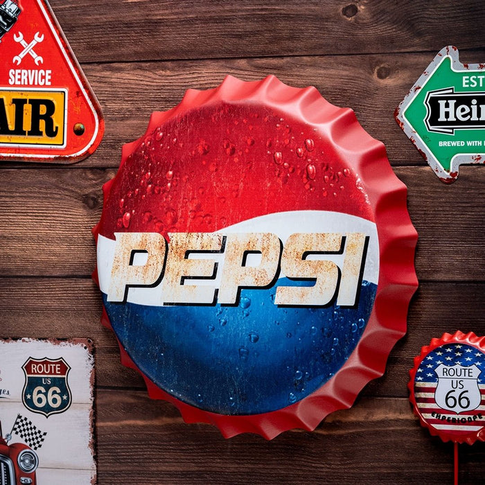 Bottle Caps Wall Decor Sign – Pepsi Classic Vintage Beverage Logo
