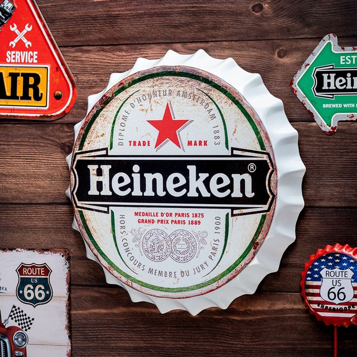 Bottle Caps Wall Decor Sign – Heineken Beer Vintage Logo Retro Style