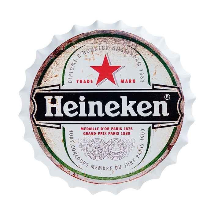 Bottle Caps Wall Decor Sign – Heineken Beer Vintage Logo Retro Style