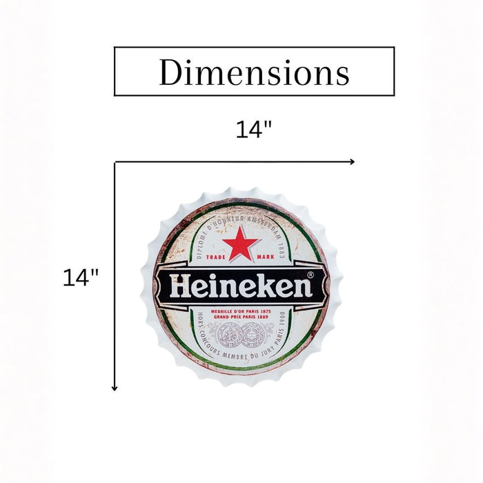 Bottle Caps Wall Decor Sign – Heineken Beer Vintage Logo Retro Style