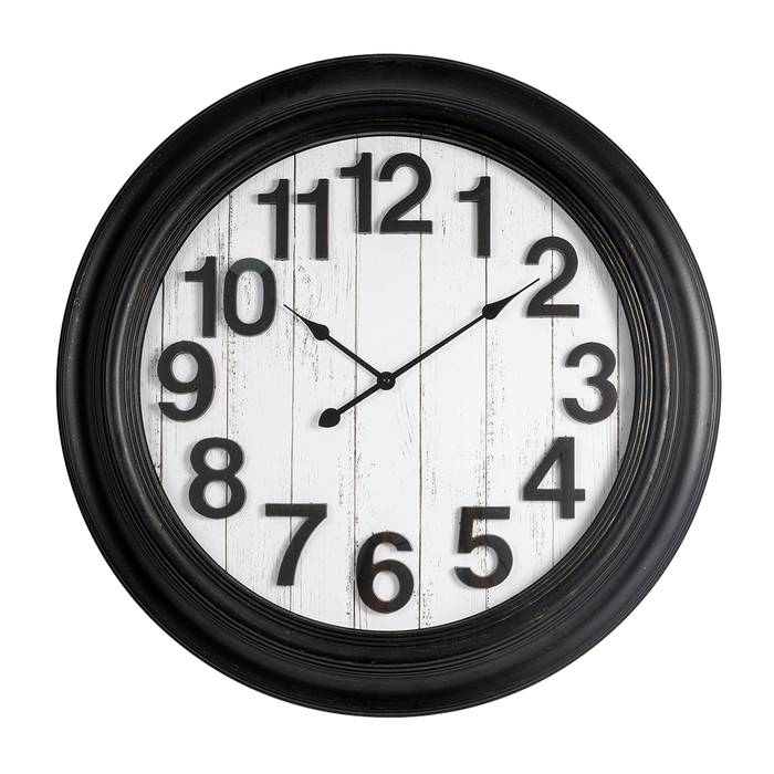 Fiber Clock - Numeric Big wooden design - Black (30"dia)
