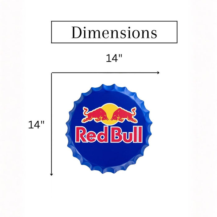 Bottle Caps Wall Decor Sign – Red Bull Energy Drink Logo Design