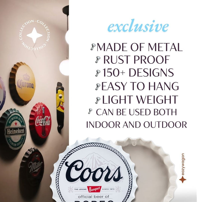 Bottle Caps Wall Decor Sign – Coors Beer Classic Vintage Logo