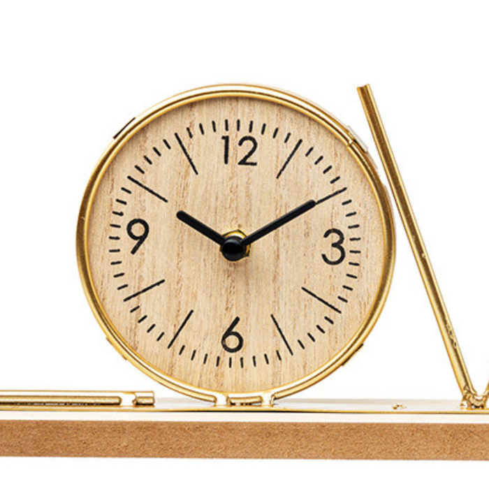 Wooden Metal Letter Clock - Love (Gold)