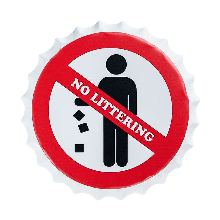 Bottle Caps Wall Decor Sign – No Littering Awareness Sign Board