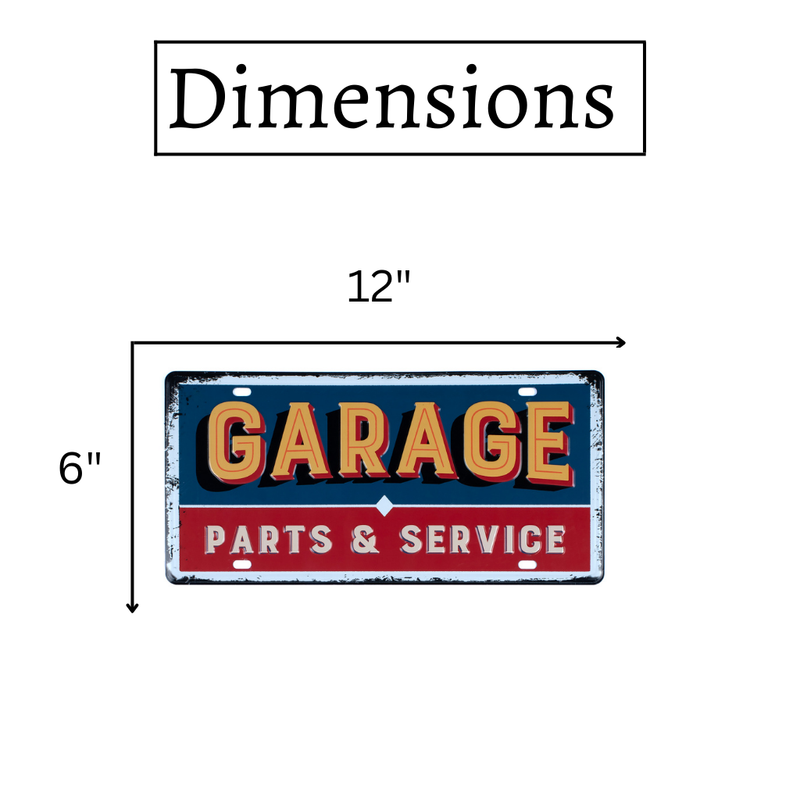 Number Plates wall sign - Garage Parts & Service